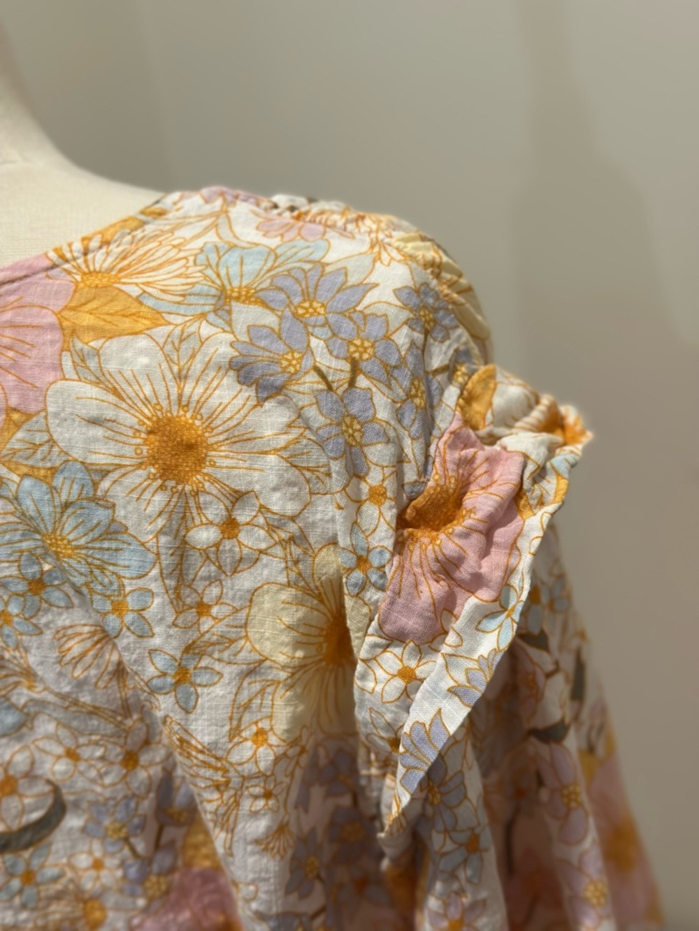 A.N.A. Floral V-Neck Top in Soft Pastels - Picture 8 of 10